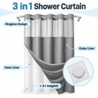 No-Hook Waffle Shower Curtain