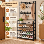 3-in-1 Entryway Coat & Shoe Rack