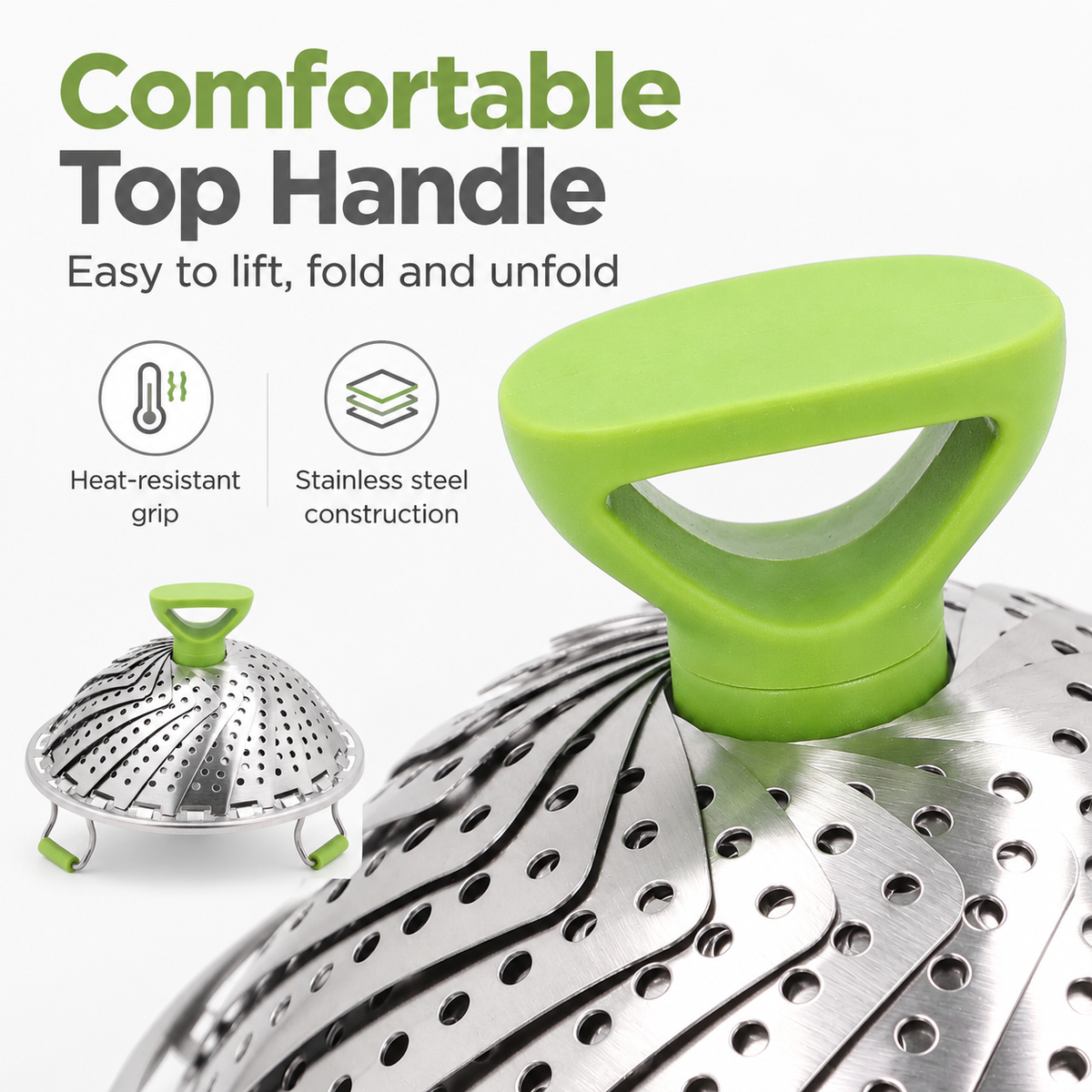 Expandable Stainless Steel Steamer Basket