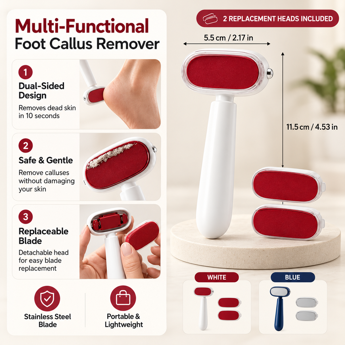 2-in-1 Foot Callus Remover & File