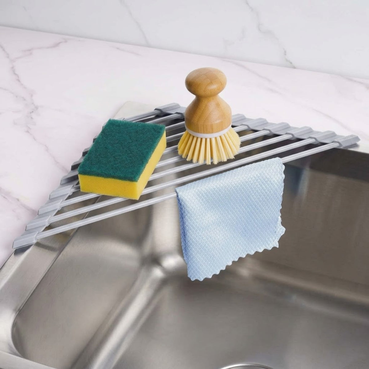 Triangle Roll-Up Dish Drying Rack