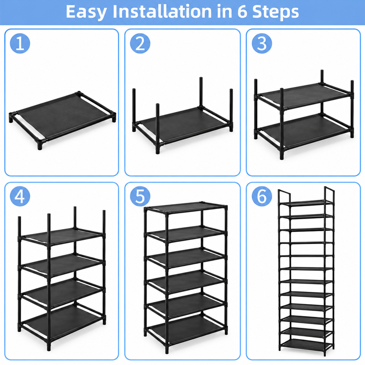 10-Tier Shoe Rack Organizer
