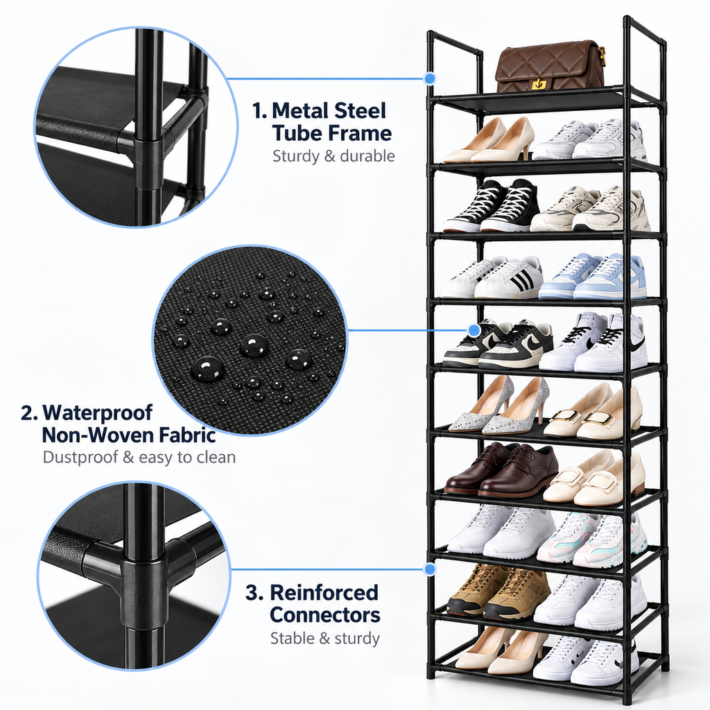 10-Tier Shoe Rack Organizer