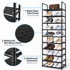 10-Tier Shoe Rack Organizer