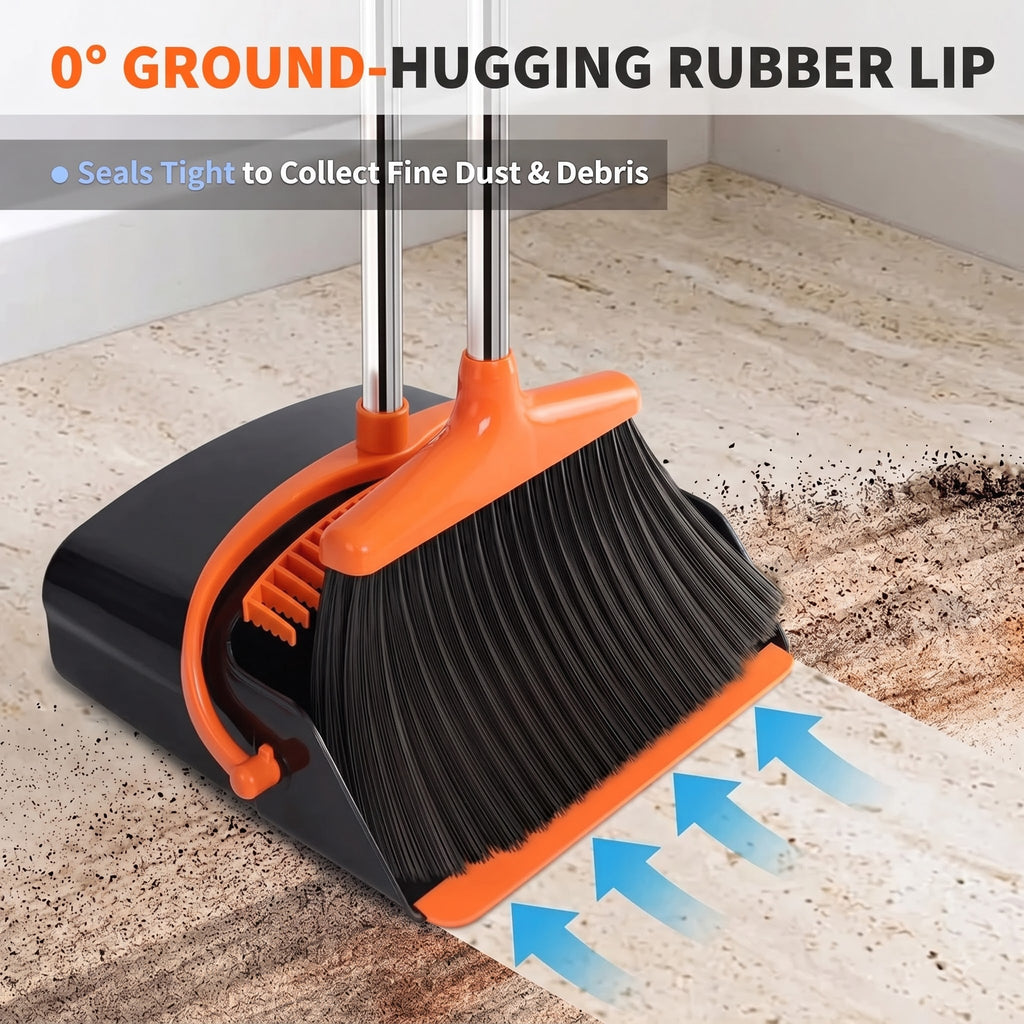 Long Handle Broom & Dustpan Set