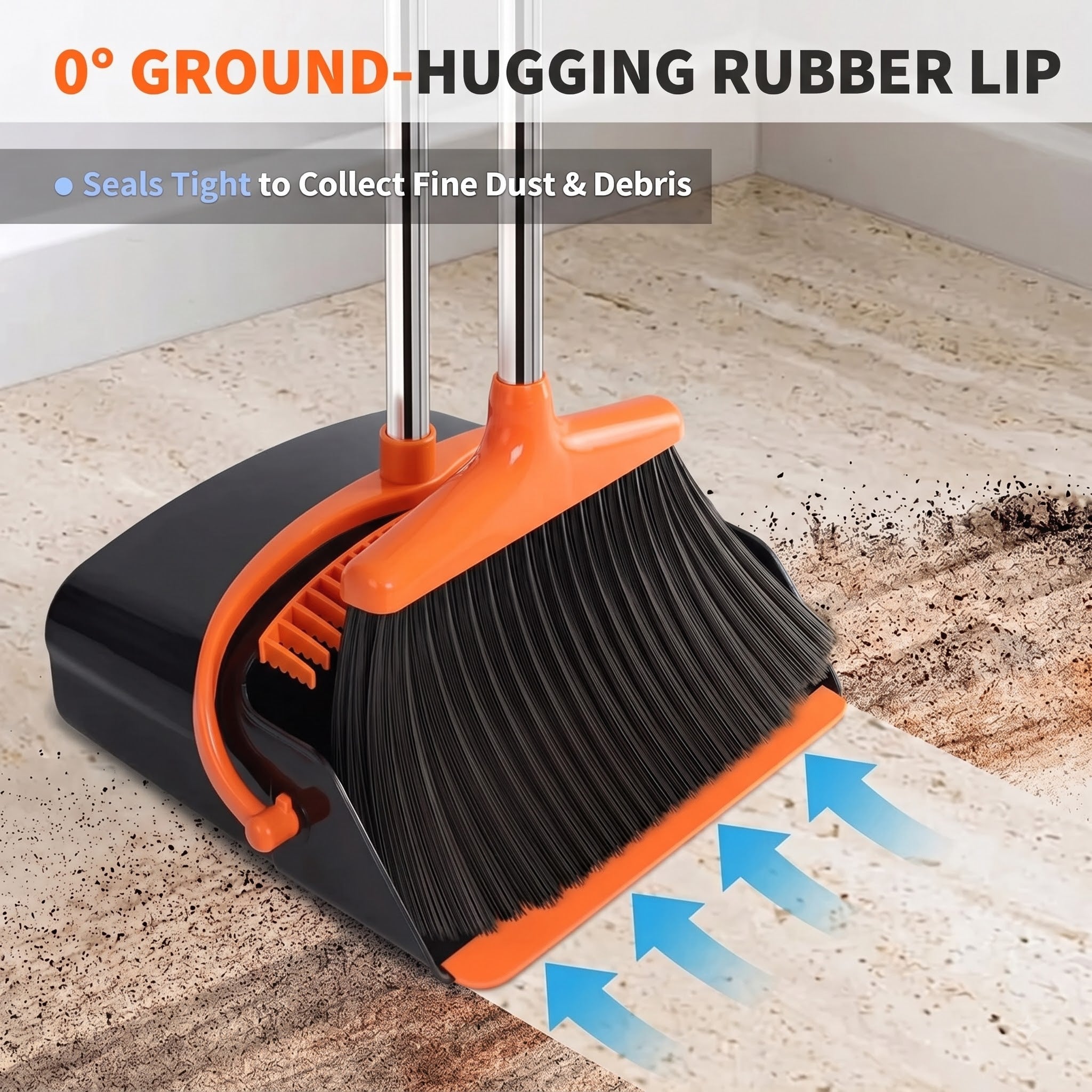 Long Handle Broom & Dustpan Set