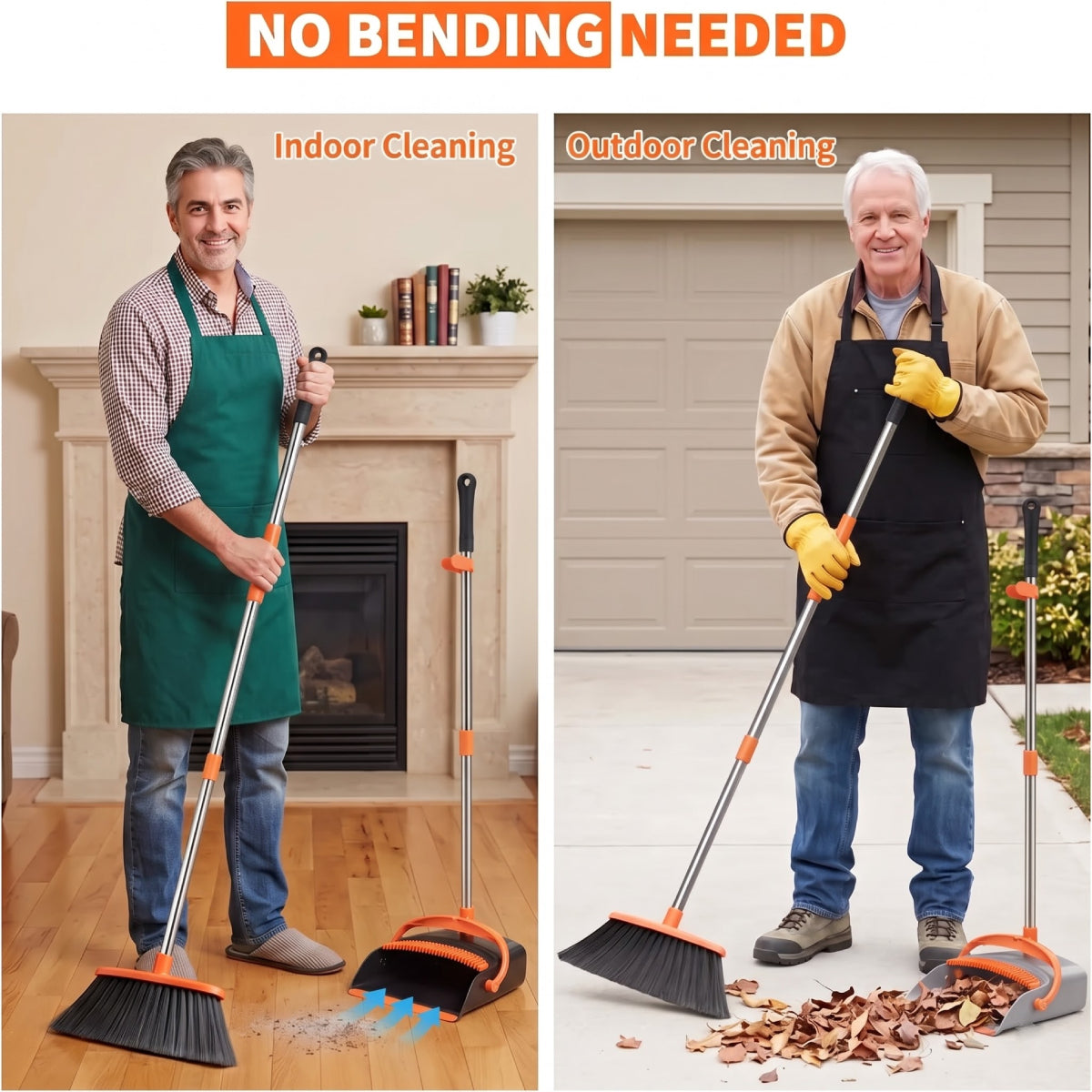 Long Handle Broom & Dustpan Set
